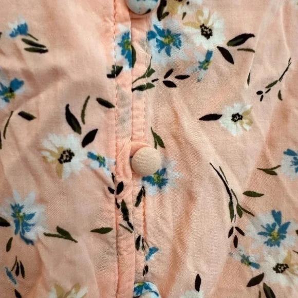 Torrid Floral Challis Button Fit & Flare Blouse Stretch Back Peach Plus Size 2X - Picture 10 of 15